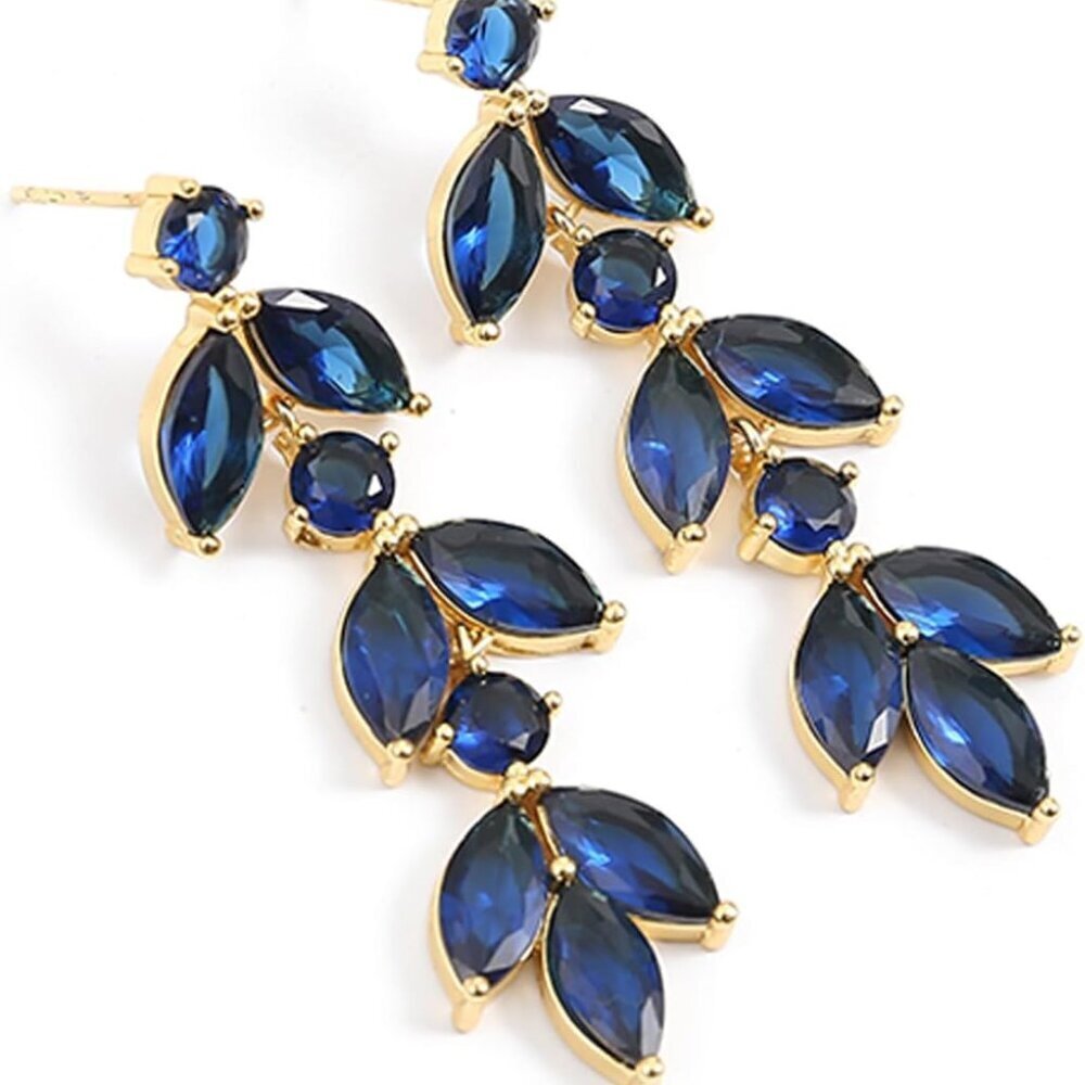 Dangle Earrings Rhinestone Crystal Drop Jewelry for Weddings Proms Parties - Picture 1 of 8